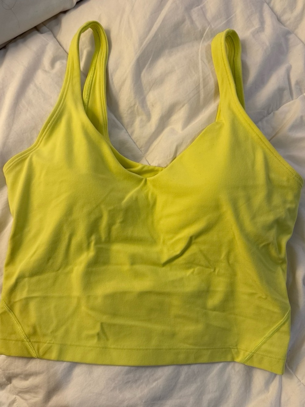 lululemon athletica Neon Yellow Cropped Tank Top